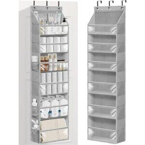 Over Door Hanging Organizer Clear Pockets Closet Storage for Bathroom Pantry